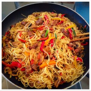 Stir-fry Chicken Spaghetti